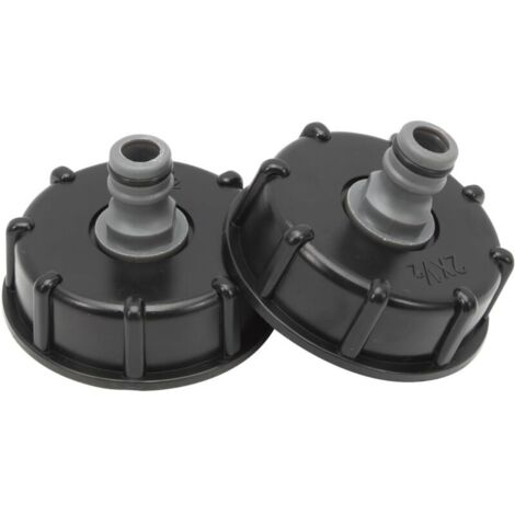 Bardusch - 2 Pièces S60x6 IBC Bouchon cuve 1000l de Réservoir Raccord, 1/2" Diamètre de Sorti Raccord Mamelon 60 mm pour Vanne de Tonne, Tuyau D'arrosage 1/2" Raccord
