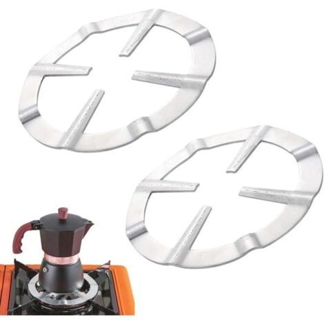 Bardusch 2 Pièces Support De Casserole Moka, Support Pot À Moka Acier Inoxydable Pour Cuisinière Gaz Rond Métal Réducteur D'Anneau De Gaz Cafetière Réducteur Étagère Anneau Pour Cuisson