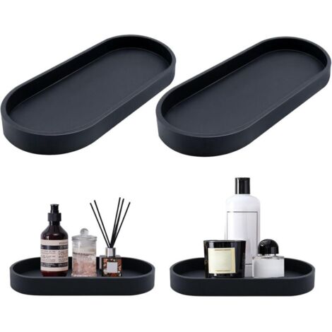 Bardusch-2 plateaux salle de bain silicone – ovales – antidérapants – lavabo, baignoire, salon
