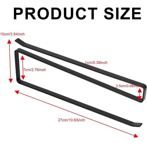 Bardusch-2 porte essuie-tout noir 27cm, sans perçage, cuisine/sdb/placards.