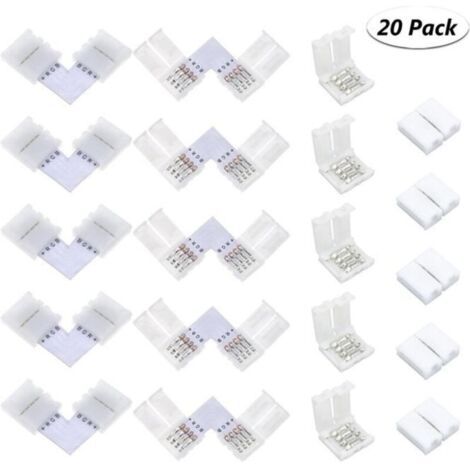 Bardusch-20 Pcs Connecteur de bande de LED, Connecteur ruban LED SMD 5050 3528 de couleur unique imperméable et non-imperméable