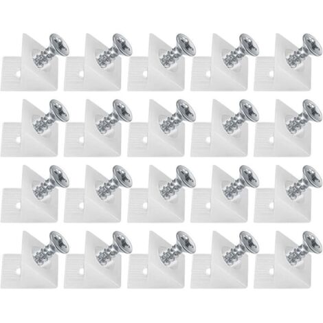 Bardusch-20 Pièces Cales en Plastique pour Meuble Tiroir, Équerre De Fixation, Connecteur Arrière Stabilisateurs, Fond de Tiroir Connecteur avec Vis, pour Réparer Affaissement Étagère Meuble