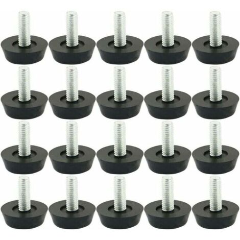 Bardusch - 20 pieds de nivellement réglables M6×20 mm, hauteur 18 mm, pour meubles/table/chaise, protège sol