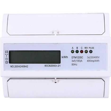 Bardusch-230 / 400V 5-100A Compteur électrique numérique kWh Consommation d'énergie Compteur triphasé KWh avec écran LCD