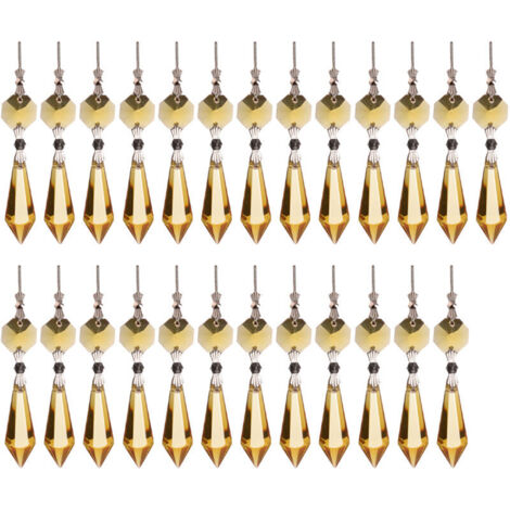 Bardusch-25 pièces de cristaux décoratifs arc-en-ciel colorés, prismes de lustre en cristal en forme de goutte de glaçon