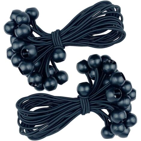 Bardusch-25 tendeurs élastiques 20 cm, mini cordes bâche/tentes/sacs/trampolines – fixation universelle