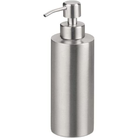 Bardusch-250ml Distributeur de Savon Liquid de Lotion Liquide Vaisselle Shampoing pour Cuisine Salle de Bain en Acier Inoxydable Cylindrique