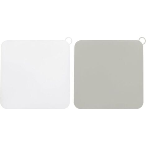 Bardusch 2pcs/1Set Douche Drain Bouchon Carré Silicone Sol Drain Couvercle pour Cuisine Salle Bain, Blanc Gris