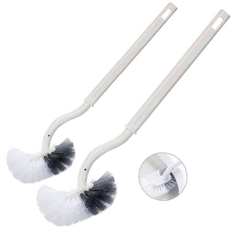 Bardusch-2PCS Brosse de Toilette Brosse WC Brosse de Toilettes à Manche Long Plastique, avec des Poils Solides pour Le Ménage des Toilettes, Nettoyage en Profondeur, Blanc