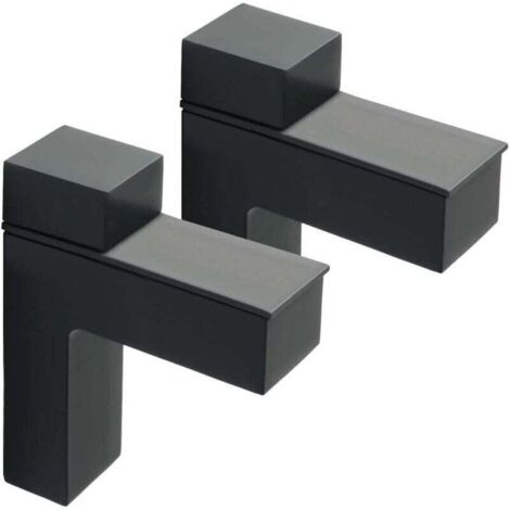 Bardusch-2Pcs Support d'Étagère en Verre Support de Tablette Réglable et Adaptable d'Épaisseu pour Salle de Bain, Fixation Murale à Vis, Finition Noire Mate en Alliage de Zinc
