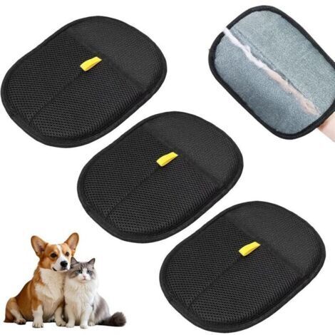 Bardusch-3 Pcs Gant Poils Animaux,Gant De Retrait De Poils D Animaux,Gant Poil Chat,Gant Anti Poils Animaux,Gant Antistatique Double Face,Brosse Pour Chat,Pour Le Démêlage Et Le Nettoyage Des Poils Su