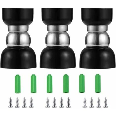 Bardusch-3 Pièces Butoir de Porte Magnétique,Acier Inoxydable Butées Arrêts de Porte Door Stoppers pour Montage Mural ou au Sol avec Vis   55x34x30mm