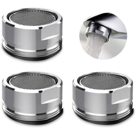 Bardusch-3 Pièces Mousseur Robinet, Aerateur Robinet Filtre Robinet avec Joint D'étanchéité Pour Cuisine, Salle de Bain Argent (Diamètre extérieur 24MM)