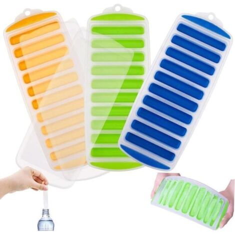Bardusch - 3pcs Bacs à Glaçons en Silicone avec Couvercle - Réutilisables, Faciles à Libérer, Sans BPA pour les Sports et les Bouteilles d\'eau