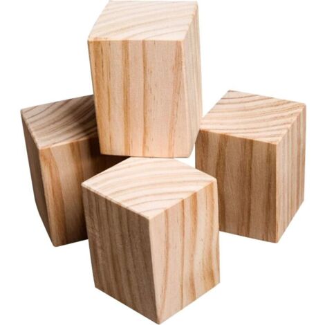 Bardusch-4 élévateurs bois massif 5×5×5 cm – Hauteur variable 5–20 cm – rehausseurs lit/canapé robustes