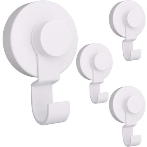 Bardusch-4 pcs crochet ventouse puissante, réutilisable, sans perçage, pour fenêtre, salle de bain ou cuisine, blanc