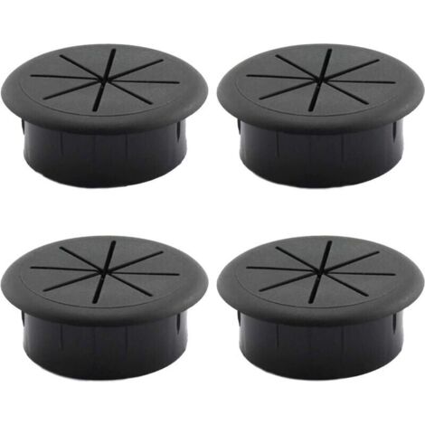 Bardusch-4 pièces Couvercle de Filetage de Câble Table Passe cable passage Bureau Table Ronds Cache cable Pour les meubles de bureau table bureau d'ordinateur noir