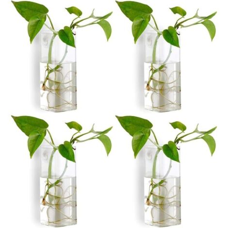 Bardusch-4 Pièces Cristal Verre Tenture Murale Fleur Vase Planteur Terrarium Conteneur Pot De Fleur