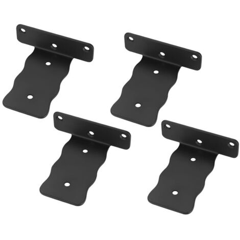 Bardusch 4 Pièces Equerre Etagere Murale, 100mm Équerre Étagère Flottants, Etagere Murale Fixation Invisible, Supports en L, Noir