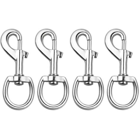 Bardusch - 4 pièces Mousqueton Ensemble de collier avec crochets pivotants, mousquetons pivotants et clips d'animaux Boucles pivotantes en Acier Inoxydable, Boucles pivotantes pour Laisse de Chien et 