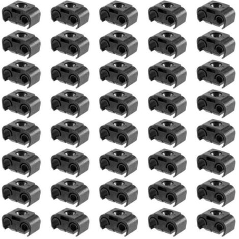 Bardusch-40 Pièces Attache Double Câble Tuyau Frein 4.75mm Noir Support Ligne Retenue