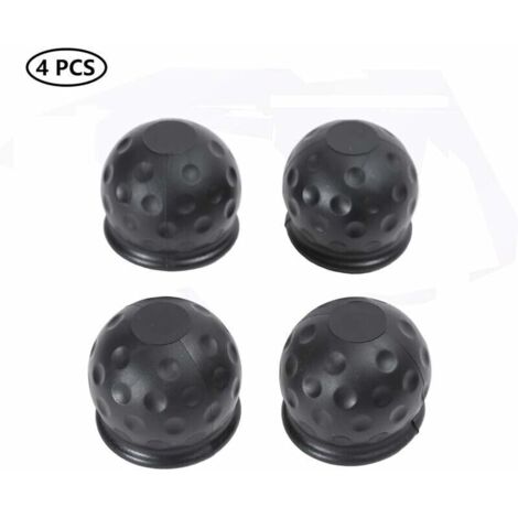 Bardusch-4Pcs 50 mm Cache Boule Attelage, Barre De Remorquage Boule Attelage Caoutchouc Noir, Capuchon De Protection De Boule D'attache Remorque, Protège Boule D'attelage Capuchon Protection(Caoutchou