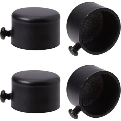 Bardusch-4pcs Embouts de Tringle à Rideau Embouts de Rideau en Métal Noir Embouts avec Vis Embouts de Tringle à Rideau Cylindriques de 28 mm Têtes pour Rideau de Bureau à Domicile Accessoires