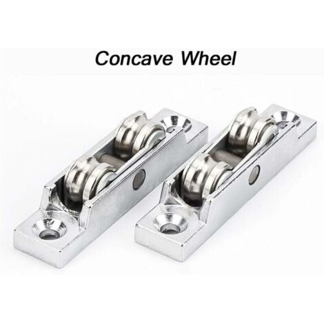 Bardusch-4pcs fenêtre coulissantes Poulie en zinc Matériel en alliage, Convient for porte coulissante et fenêtre Cabinet, Double Balancier Réglage de l'angle de roue