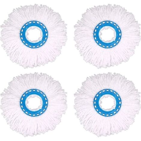 Bardusch-4Pcs Têtes Microfibre Balai, Tête de Vadrouille Rechange Rond Têtes Mop Rotation à 360 pour Nettoyage des Sols (Diamètre 16 cm)