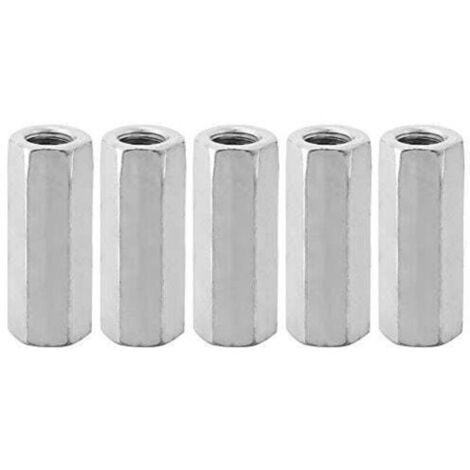 Bardusch-5 pièces M12 vis zinc allongé écrou hexagonal vis fil bielle capuchon de connexion écrou de joint (M12 50 côté opposé 15)