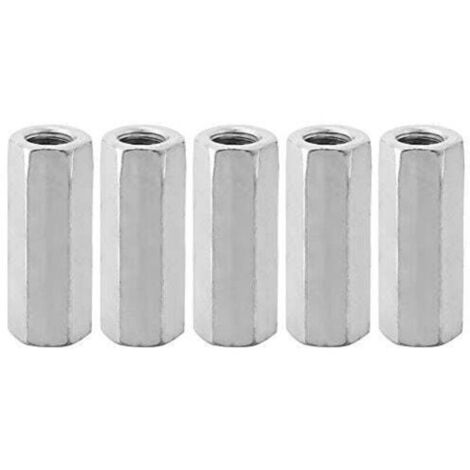 Bardusch-5 pièces M12 vis zinc allongé écrou hexagonal vis fil bielle capuchon de connexion écrou de joint (M12 50 côté opposé 15)