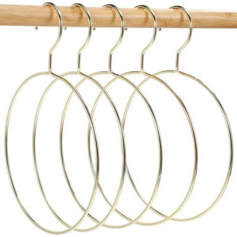 Bardusch-5 PièCes Porte ÉCharpe en MéTal Ronde - Cintres CréAtifs pour Foulards, Supports De Rangement en Or pour Chambres - Porte Foulard
