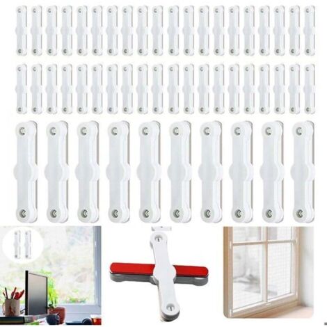 Bardusch - 50 bandes autocollantes pour moustiquaires sur portes et fenêtres,clips de fixation pour l'installation de fenêtres