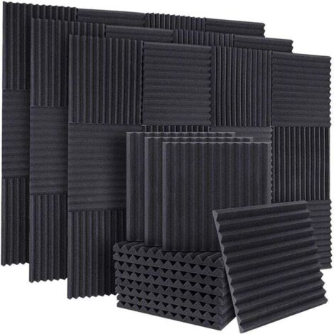 Bardusch-50 PièCes Panneaux Insonorisants en Mousse InsonoriséE Acoustique D'Isolation Phonique Cale pour Murs de Studio Plafond, 1X12X12 Pouces
