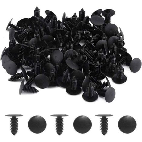Bardusch-50 pièces Rivet Clips Plastique- Clips Plastique Rivet Carrosserie Garniture Garniture de Retenue de Fixation de Rivet Pare-Chocs de Voiture pour Voiture(Noir)