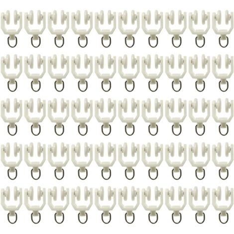Bardusch-50 pièces Rouleau pour Rail de Rideaux, Plastique avec Deux Roues, glisseur de Rideau, Rouleau Silencieux, Rouleau directionnel, pour Rail de Rideau