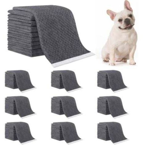 Bardusch - 50 pièces Tapis éducateur pour chien, Tapis d'apprentissage de la propreté pour chiots en carbone - Absorbe et élimine les odeurs d'urine - Gris, 45 x 60 cm