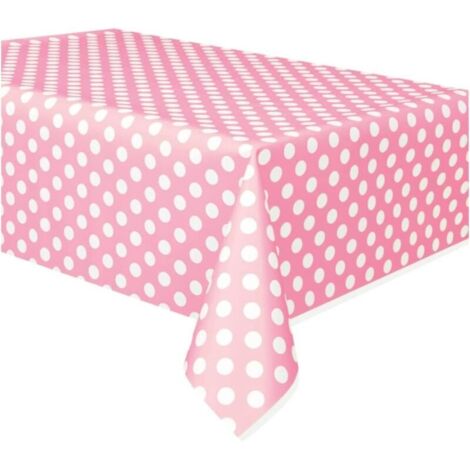 Bardusch-50259 - Nappe en Plastique à Pois Rose Pastel, 2,74 m x 1,37 m