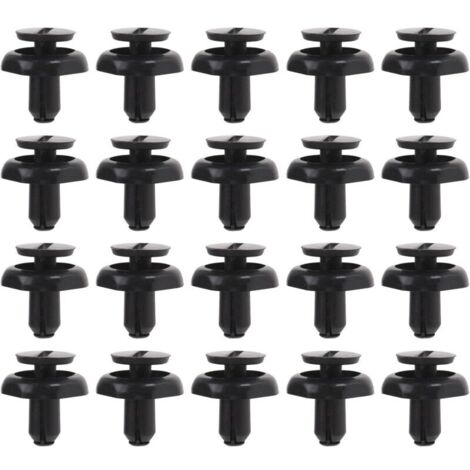 Bardusch 50pcs Clips de Retenue de Radiateur de Moteur de Voiture 5325920030 Compatible avec Avensis Rivets en Plastique Clips de Garniture Automatique Clip de Fixation pour Trou de 7mm, Noir