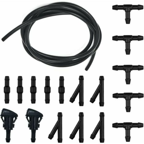 Bardusch-5m Kit de Tuyau Essuie Glace,Tuyau de Liquide de Lave-Glace, Tuyau Flexible, Buse D'essuie-Glace Brouillard Lave-Linge Tuyau de Pulvérisation+30 Pièces raccord de Tuyau
