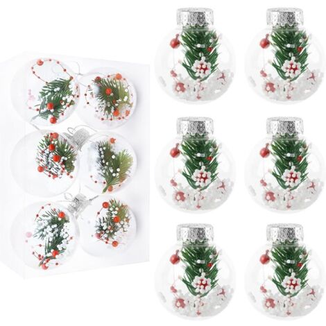 Bardusch-6 boules blanches or Ø6 cm, décoration intérieure/extérieure sapin Noël