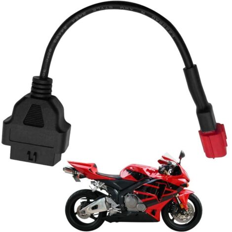 Bardusch-6 Broches Mâle à 16 Broches Femelle OBD2, Câble Adaptateur OBD2 pour Motos Euro5/Euro6, Compatible avec Moto Guzzi, Piaggio, KTM, Honda, Suzuki, Yamaha, Kawasaki