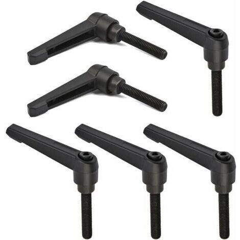Bardusch-6 PCS Poignée de Levier de Serrage M8, Poignées Réglables 32MM de Machine de Poignée de Filetage Mâle en Acier Inoxydable M8 (Noir)