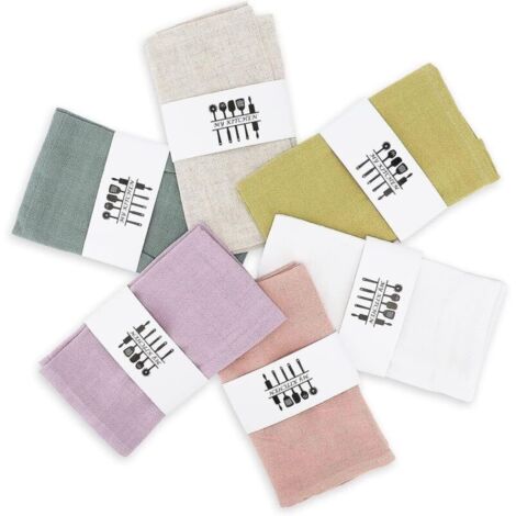Bardusch-6 serviettes table lin durable lavables – haute qualité – pour dîner, café, restaurant