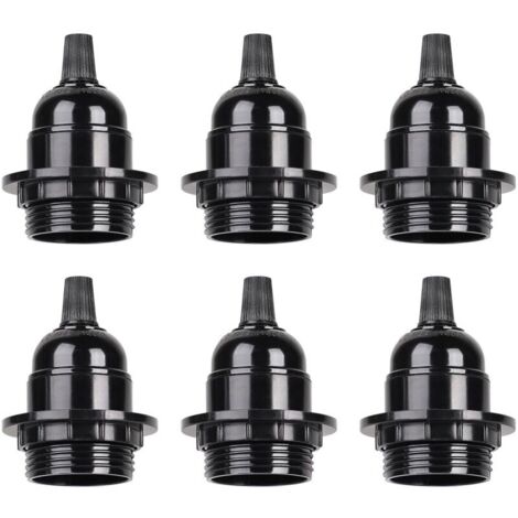 Bardusch - 6 x Douille Ampoule E27 a Visser (250V 4A) Douilles Lampe en Bakélite avec Pince de Câble