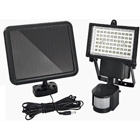 Bardusch-60 LED Spot solaire IP44 applique murale solaire projecteur solaire avec détecteur de mouvement I éclairage extérieur solaire I éclairage extérieur I projecteur à capteur solaire [Classe éner