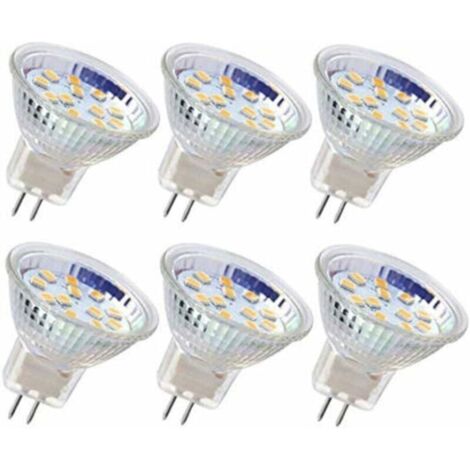 Bardusch-6pcs ampoule LED MR11 ampoule de projecteur GU4 ampoules 3W 18LEDs ampoules halogène 20W équivalent non dimmable ampoule LED 12V AC/DC pour l'éclairage de piste paysage maison (Blanc froid)
