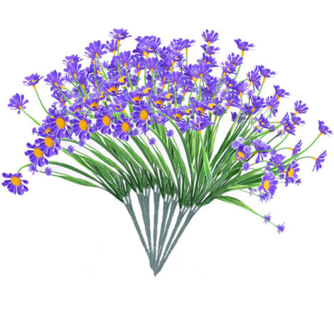 Bardusch - 8 bouquets fleurs artificielles UV – décoration jardin, porche, jardinière