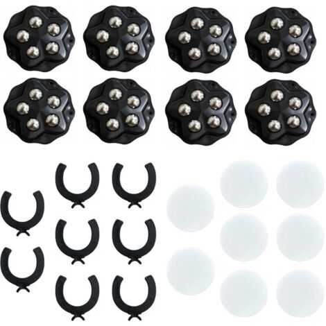 Bardusch-8 mini roulettes auto-adhésives à 5 billes, pivotantes 360°, pour meubles lourds, valises et électroménagers