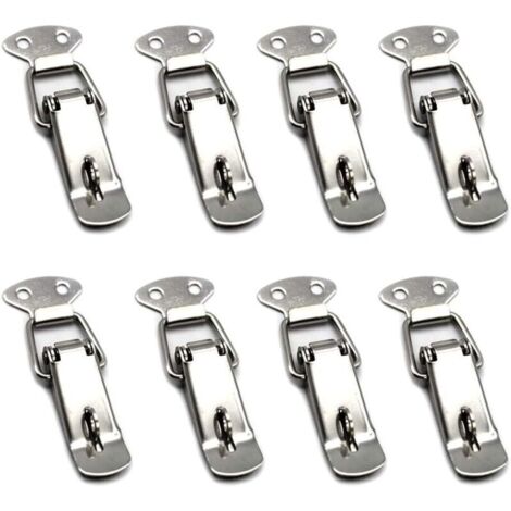 Bardusch-8 Pièces Fermeture a Levier Fermeture à Ressort Loquet Bascule en Acier Inoxydable Pour Coffre à Outils,Tiroir,Armoire et Coffre - Silver